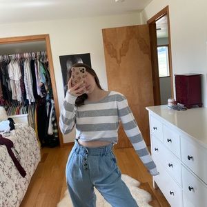 Grey and white Tommy Hilfiger long sleeve
